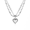 Wholesale Alloy Doublelayer Heart Clavicle Chain With Peach Heart Pendant Necklace For Women