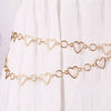 Wholesale Alloy Doublelayer Hollow Peach Heart Waist Chain Jewelry For Female As Dress Decorative Belt