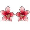 Wholesale Alloy Doublelayer Textile Fabric Microinlay Threedimensional Flower Earrings For Women