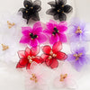 Wholesale Alloy Doublelayer Textile Fabric Microinlay Threedimensional Flower Earrings For Women
