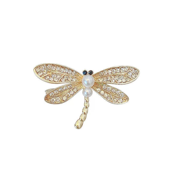 Wholesale Alloy Dragonfly Animal Style Electroplated Ladies Decorative Brooch Collar Pin For Suit Jacket