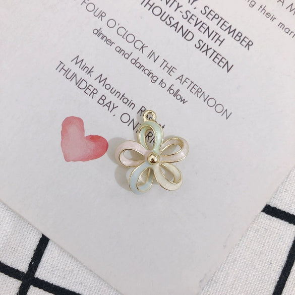Wholesale Alloy Dripping Oil Butterfly Hollow Flower Three Dimensional Rose Earrings Jewelry Accessories