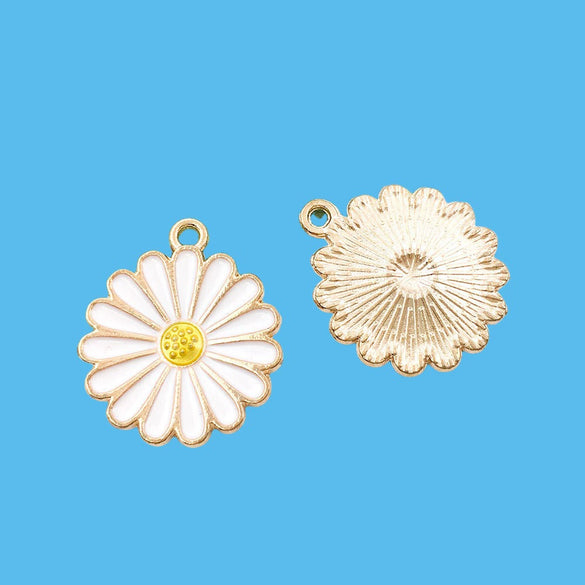 Wholesale Alloy Dripping Oil Daisy Pendant Accessories Cartoon Plants Flowers Style