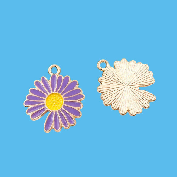 Wholesale Alloy Dripping Oil Daisy Pendant Accessories Cartoon Plants Flowers Style