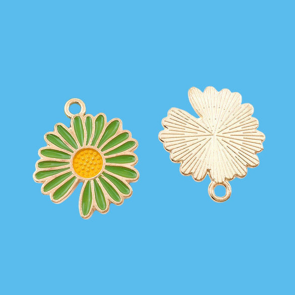 Wholesale Alloy Dripping Oil Daisy Pendant Accessories Cartoon Plants Flowers Style