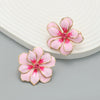 Wholesale Alloy Dripping Oil Flower Earrings For Women
