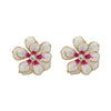 Wholesale Alloy Dripping Oil Flower Earrings For Women