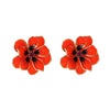 Wholesale Alloy Dripping Oil Flower Earrings For Women