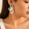 Wholesale Alloy Dripping Oil Flower Pattern Exaggerated Women's Earrings Sweet Style