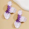 Wholesale Alloy Dripping Oil Flower Pattern Exaggerated Women's Earrings Sweet Style