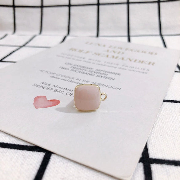 Wholesale Alloy Drop Oil Square Stud Earrings Accessories Jewelry Making Material With 925 Silver Needle