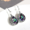 Wholesale Alloy Drop Shape Exotic Natural Style Women's Colorful Inlay Glass Earrings Jewelry