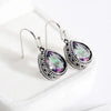 Wholesale Alloy Drop Shape Exotic Natural Style Women's Colorful Inlay Glass Earrings Jewelry