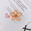 Wholesale Alloy Ear Jewelry Accessories With Color Petals Double Hollow Flowers And Baking Paint