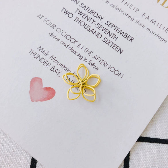 Wholesale Alloy Ear Jewelry Accessories With Color Petals Double Hollow Flowers And Baking Paint