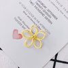 Wholesale Alloy Ear Jewelry Accessories With Color Petals Double Hollow Flowers And Baking Paint