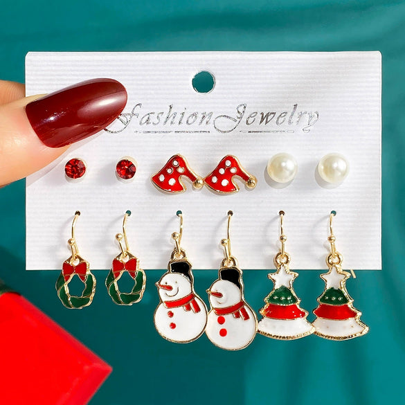 Wholesale Alloy Earrings With Cartoon Characters Dripping Oil Design For Women Festival Elements Style