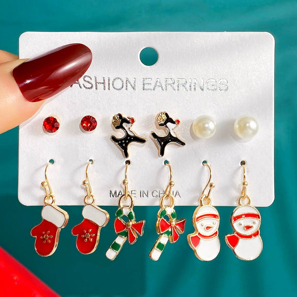 Wholesale Alloy Earrings With Cartoon Characters Dripping Oil Design For Women Festival Elements Style