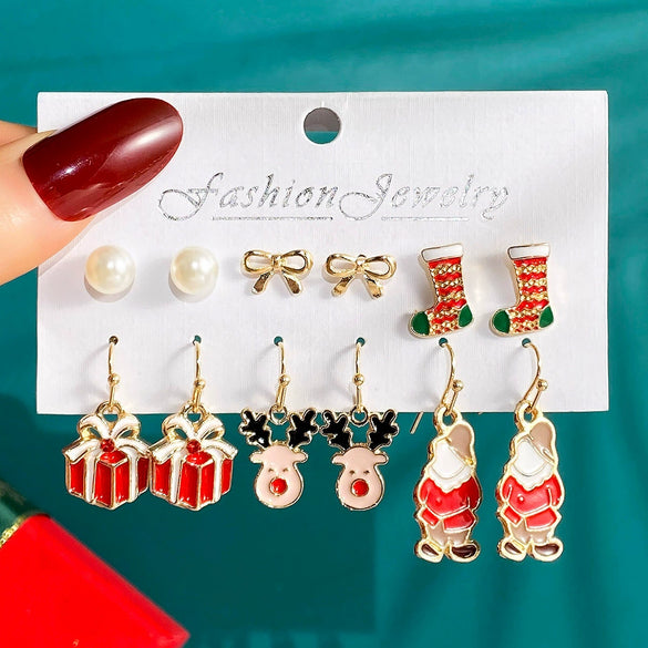 Wholesale Alloy Earrings With Cartoon Characters Dripping Oil Design For Women Festival Elements Style
