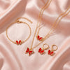 Wholesale Alloy Electroplated Animal And Zodiac Shaped Butterfly Pendant Necklace Bracelet Set And Niche High End Oil Drip Earrings For Women