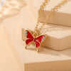 Wholesale Alloy Electroplated Animal And Zodiac Shaped Butterfly Pendant Necklace Bracelet Set And Niche High End Oil Drip Earrings For Women