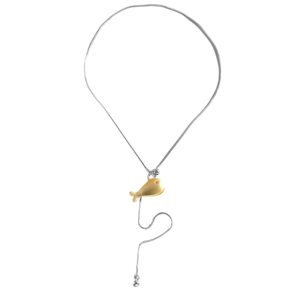 Wholesale Alloy Electroplated Animal Zodiac Fish Whale Pendant Clavicle Chain Necklace For Women