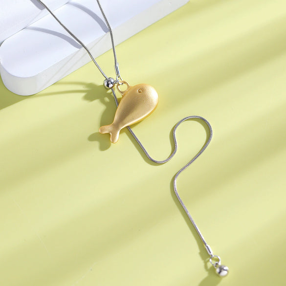 Wholesale Alloy Electroplated Animal Zodiac Fish Whale Pendant Clavicle Chain Necklace For Women