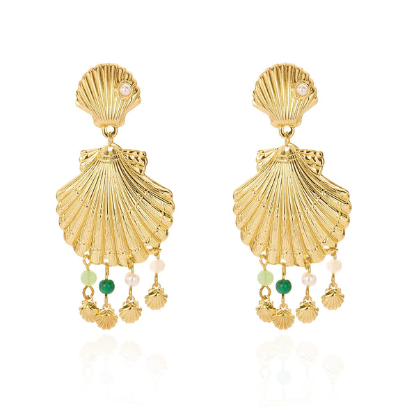 Wholesale Alloy Electroplated Animal Zodiac Starfish Shell Pendant Earrings For Women