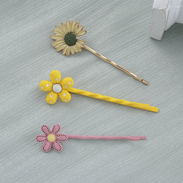 Wholesale Alloy Electroplated Daisy Side Hairpin For Women Pastoral Style Flower Hair Accessory