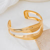 Wholesale Alloy Electroplated Exaggerated Geometric Light Luxury Gold Metal Bracelet And Ring Set Wide Open Style Jewelry Accessories