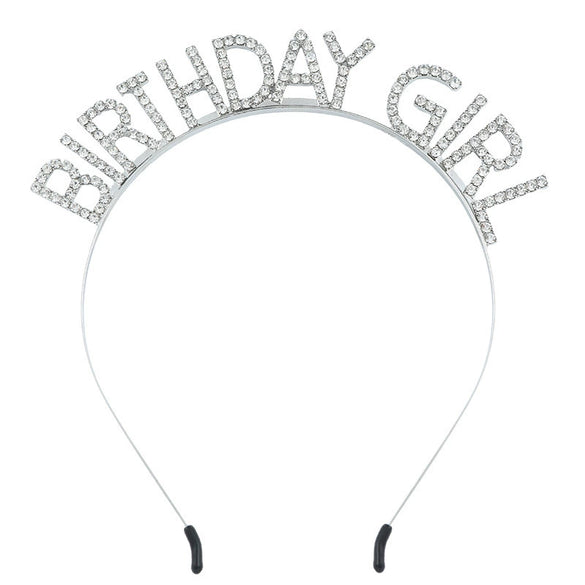 Wholesale Alloy Electroplated Fashion Rhinestone Letters Headband Headwear For Female
