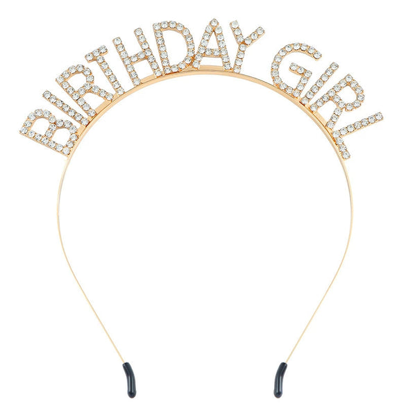 Wholesale Alloy Electroplated Fashion Rhinestone Letters Headband Headwear For Female