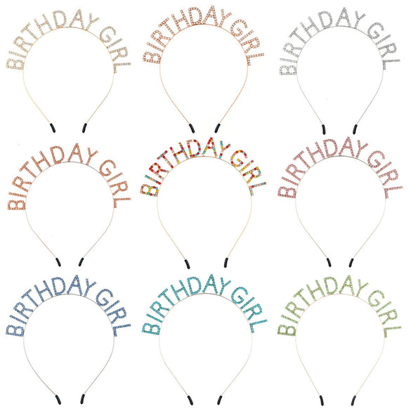 Wholesale Alloy Electroplated Fashion Rhinestone Letters Headband Headwear For Female