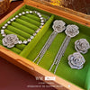 Wholesale Alloy Electroplated Flower Geometric Tassel Earrings For Women Light Luxury And High Sense Style