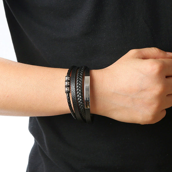 Wholesale Alloy Electroplated Geometric Bracelets For Men