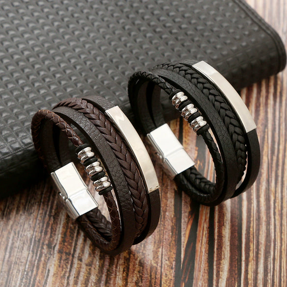 Wholesale Alloy Electroplated Geometric Bracelets For Men