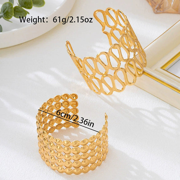 Wholesale Alloy Electroplated Geometric Exaggerated Hollowout Metal Bracelets Accessories