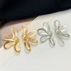 Wholesale Alloy Electroplated Geometric Flower Hollow Women's Earrings With Retro Style