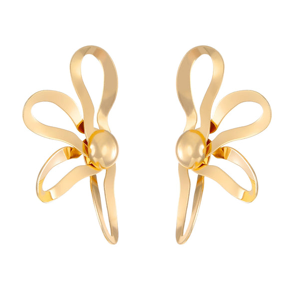 Wholesale Alloy Electroplated Geometric Flower Hollow Women's Earrings With Retro Style