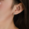 Wholesale Alloy Electroplated Geometric Line Micropaved Zircon Women's Earrings