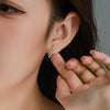 Wholesale Alloy Electroplated Geometric Line Micropaved Zircon Women's Earrings