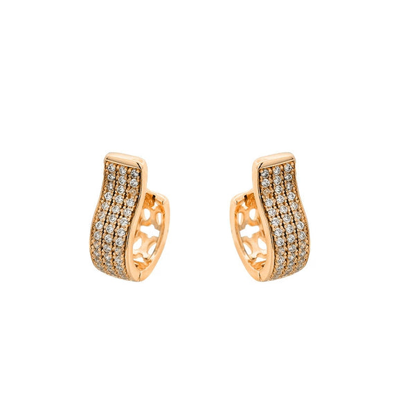 Wholesale Alloy Electroplated Geometric Micropaved Zircon Elegant Earrings
