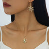 Wholesale Alloy Electroplated Geometric Pattern Sweet And Cool Style Jewelry Set For Women Including Earrings And Pendant Necklace