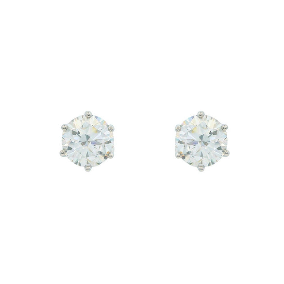 Wholesale Alloy Electroplated Geometric Single Zircon Earrings Simple Style