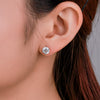 Wholesale Alloy Electroplated Geometric Single Zircon Earrings Simple Style