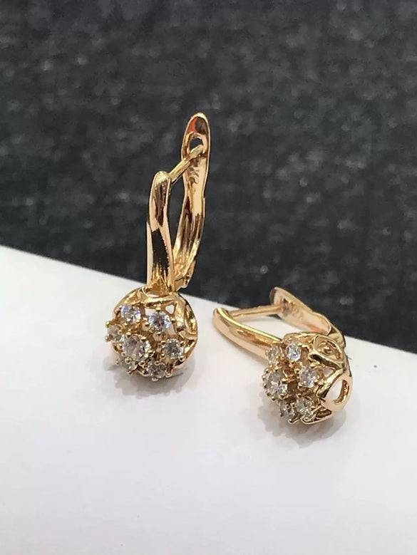 Wholesale Alloy Electroplated Geometric Style Earrings Inlaid With Zircon For Women
