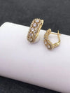 Wholesale Alloy Electroplated Geometric Style Earrings Inlaid With Zircon For Women