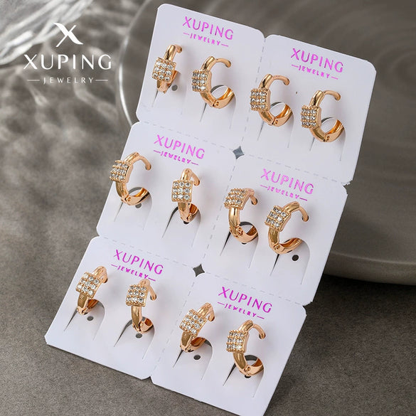 Wholesale Alloy Electroplated Geometric Style Zircon Earrings For Women