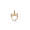 Wholesale Alloy Electroplated Heart Shape Inlaid Zircon Bow Love Pendant Necklace For Women