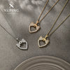 Wholesale Alloy Electroplated Heart Shape Inlaid Zircon Bow Love Pendant Necklace For Women